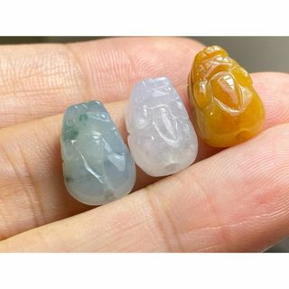 RS11-75 通穴 貔貅 本翡翠 ミャンマー産 A貨 財布貔貅 御守