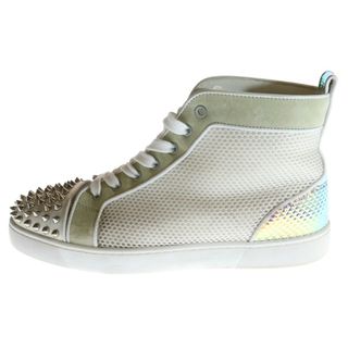 クリスチャンルブタン(Christian Louboutin)のCHRISTIAN LOUBOUTIN クリスチャンルブタン スパイクスタッズ スウェード切り替え レザーハイカットスニーカー ホワイト(スニーカー)
