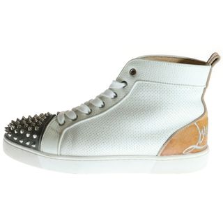 クリスチャンルブタン(Christian Louboutin)のCHRISTIAN LOUBOUTIN クリスチャンルブタン LOU SPIKES ルー スパイクス スタッズ レザーハイカットスニーカー ホワイト/グレー(スニーカー)