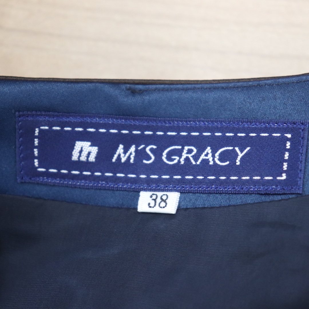 M'S GRACY(エムズグレイシー)のITFA9MKCQ1OG M'S GRACY エムズグレイシー ポリエステル キュプラ バイカラー ワンピース レディース サイズ 38 ドレス レディースのワンピース(ひざ丈ワンピース)の商品写真