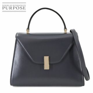 ヴァレクストラ(Valextra)の美品 ヴァレクストラ Valextra ミディアム イジィデ 2way ハンド ショルダー バッグ レザー グレー Iside Medium 90285179(ハンドバッグ)