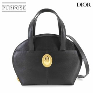 クリスチャンディオール(Christian Dior)の新品同様 クリスチャン ディオール Christian Dior 2way ハンド ショルダー バッグ レザー ブラック ヴィンテージ 90287580(ハンドバッグ)