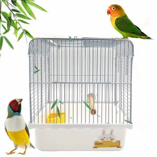【特価セール】Gifty 文鳥 かご 止まり木 餌入れ 鳥 キャリー ケージ セ(鳥)