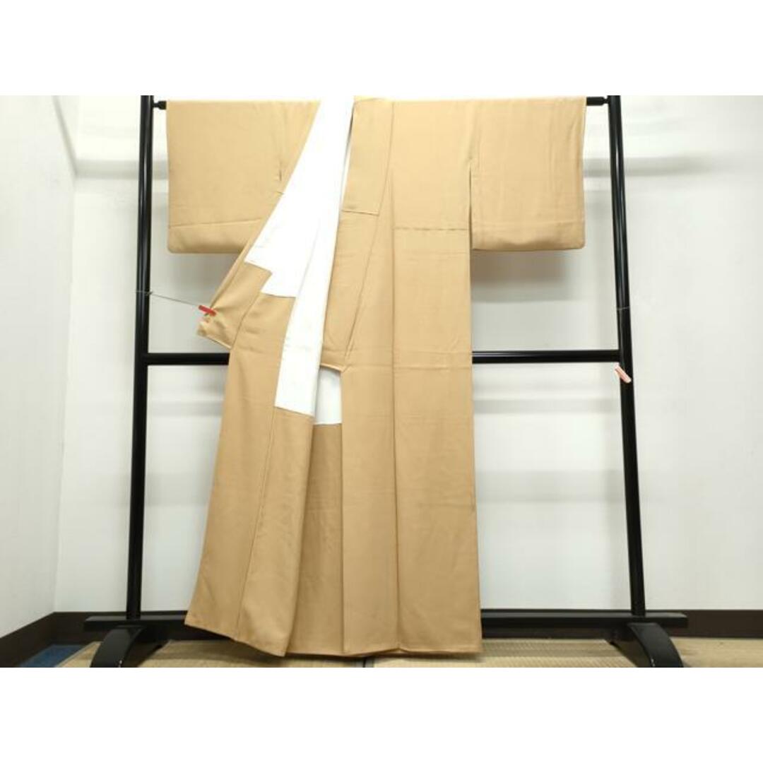 平和屋着物●上質な色無地　小麦色　正絹　逸品　CAAU9869vf レディースの水着/浴衣(着物)の商品写真