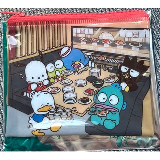 サンリオ(サンリオ)のスシロー　はぴだんぶい　ファスナーポーチ　全員集合　サンリオ　コラボ限定(キャラクターグッズ)
