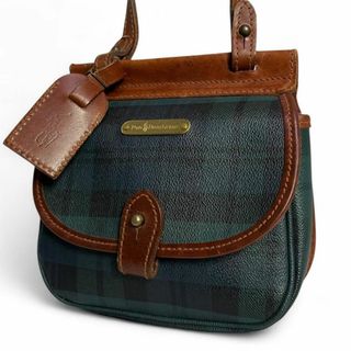 ポロラルフローレン(POLO RALPH LAUREN)の美品 ポロラルフローレン ショルダーバッグ チェック グリーン ヴィンテージ(ショルダーバッグ)