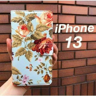 iPhone13ケース　クラシック　ローズ　バラ　アンティーク　花柄　フラワー(iPhoneケース)