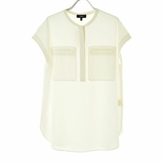 【Theory】01-1108228-151-902 POWDER CREPE UTL SHIRT Fフレンチスリーブブラウス