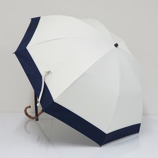 ロサブラン(ROSE BLANC)の日傘 芦屋ロサブラン 完全遮光折日傘 USED美品 2段コンビ アイボリー ネイビー UV 遮熱 折りたたみ傘 55cm FS9153(傘)