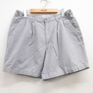 W35★古着 ショート パンツ ショーツ メンズ 00年代 00s コットン グレー 25jul22 中古 ボトムス 短パン ショーパン ハーフ(ワークパンツ/カーゴパンツ)