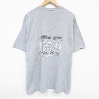 XL★古着 半袖 Tシャツ メンズ HAMMOND 大きいサイズ クルーネック グレー 霜降り 25jul22 中古(Tシャツ/カットソー(半袖/袖なし))