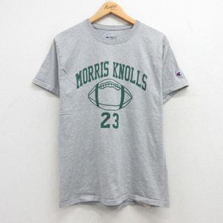 チャンピオン(Champion)のM★古着 チャンピオン champion 半袖 ブランド Tシャツ メンズ モリスノーズル クルーネック グレー 霜降り 25jul22 中古(Tシャツ/カットソー(半袖/袖なし))