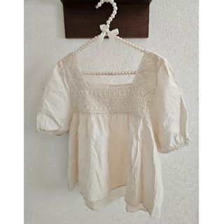 グレイル(GRL)のエスニックレース編みスクエアネックブラウス(シャツ/ブラウス(半袖/袖なし))