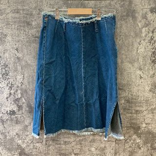 ✨45アールピーエムスタジオ✨デニムスカート♡横スリット有♡膝下丈♡ブルー系