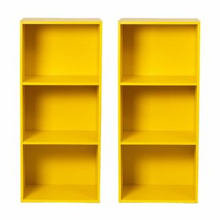【新品】カラーボックス 3段ボックス 収納棚 2個セット（イエロー）