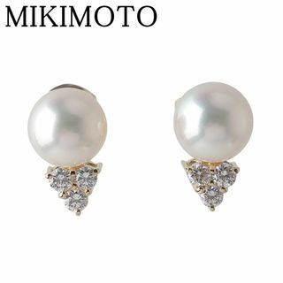 ミキモト(MIKIMOTO)のミキモト ダイヤ パール ピアス 現行モデル PE-992PK型 アコヤパール8.0mm K18YG 新品仕上げ済 MIKIMOTO【22722】(ピアス)