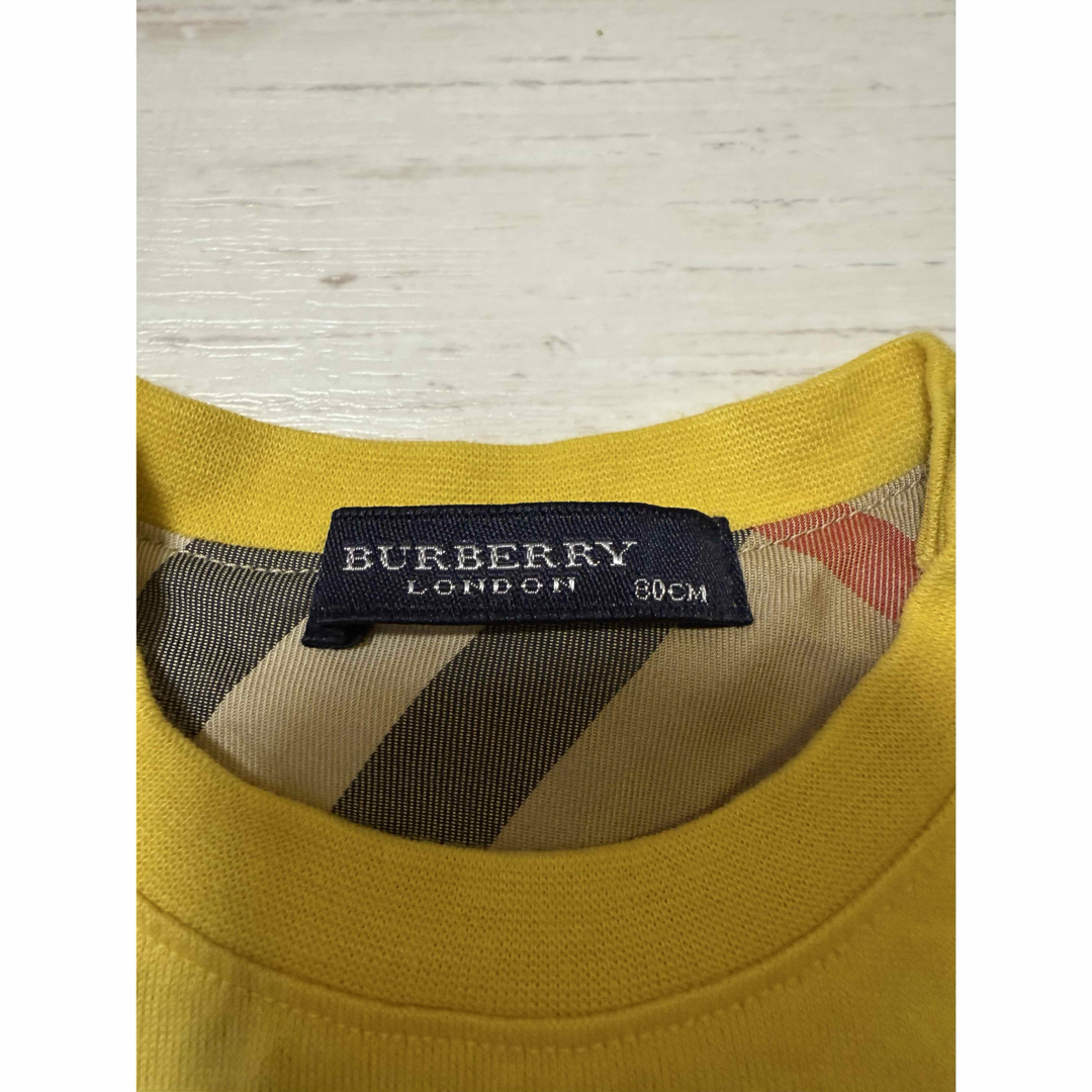 BURBERRY(バーバリー)のバーバリーロンドン　ビッグロゴ刺繍カットソーsize80試着程度 キッズ/ベビー/マタニティのベビー服(~85cm)(Ｔシャツ)の商品写真