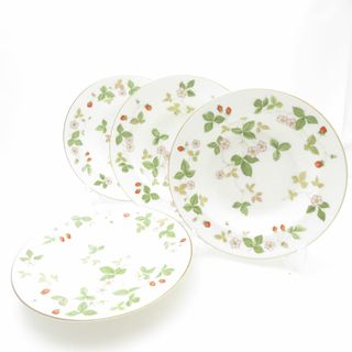 ウェッジウッド(WEDGWOOD)の美品 WEDGWOOD ウェッジウッド ワイルドストロベリー スープ皿 4枚 20cmプレートセット パスタ 深皿 ディープ SU12778V2 (食器)