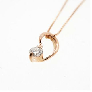 【ju104】 ネックレス 一粒ダイヤ K10PG ピンクゴールド ダイヤモンド 0.07ct 未使用【中古】レディース(ネックレス)