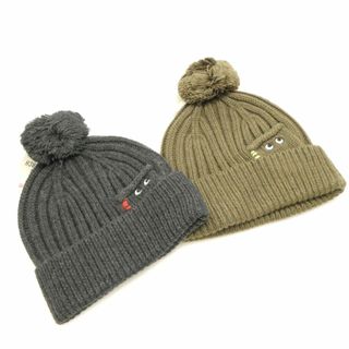 ユニクロ(UNIQLO)の未使用 UNIQLO ユニクロ アニヤ・ハインドマーチ ヒートテックニットビーニー ニット帽 2点 アクリル 他 帽子 AM6890 (ニット帽/ビーニー)
