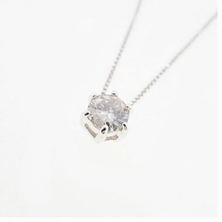 【jv494】 ネックレス 一粒ダイヤ K10WG ホワイトゴールド ダイヤモンド 0.2ct 未使用【中古】レディース(ネックレス)