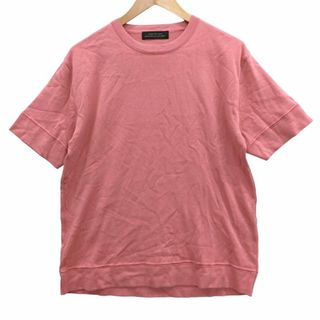 nano・universe - ナノユニバース ラウンドネック コットン ニット Ｔシャツ【AFB26】