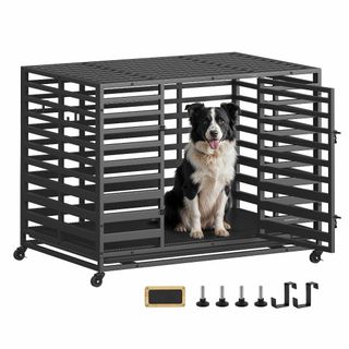 SONGMICS HOME 犬ケージ 中型犬 大型犬 トレー付き 頑丈安全 拡張(その他)