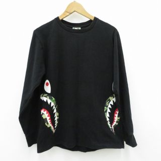 アベイシングエイプ(A BATHING APE)の【瀬戸大橋店】 中古 A BATHING APE | アベイシングエイプ 長袖Ｔシャツ ブラック サイズ：M 【103】(Tシャツ/カットソー(七分/長袖))