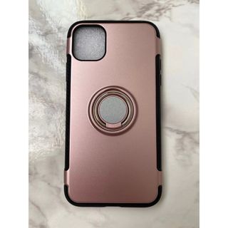 アイフォーン(iPhone)の人気商品！iPhone11 かっこいいリング付き耐衝撃ケース　ピンク(iPhoneケース)