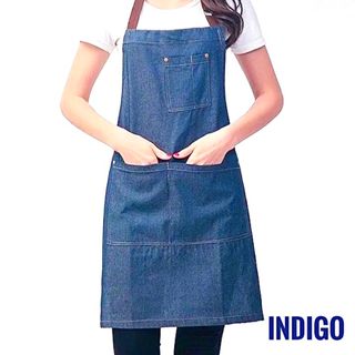 新品 デニム エプロン キッチン ガーデニング カフェ インディゴ 作業(その他)