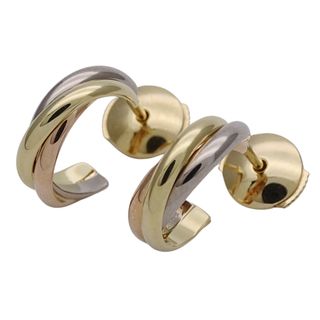 カルティエ(Cartier)のカルティエ Cartier ピアス レディース ブランド 750YG 750WG 750PG トリニティイエローゴールド ホワイトゴールド ピンクゴールド スリーカラー 両耳用 ジュエリー 磨き済み【中古】(ピアス)