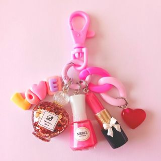 ☆じゃらじゃらキーホルダー☆ コスメPINK