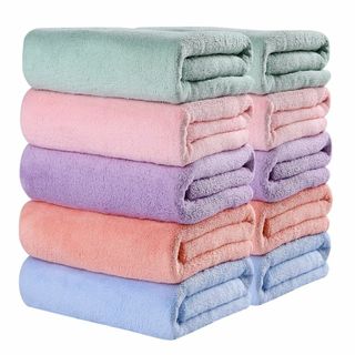 Oseamaid マイクロファイバー フェイスタオル10枚セット 吸水速乾 約3