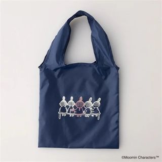 ムーミン(MOOMIN)の【新品】ムーミン ポケッタブル エコバック 紺色 ネイビー  (エコバッグ)