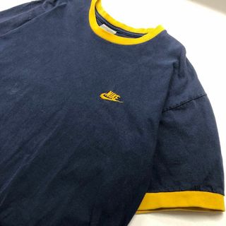 NIKE リンガーネック 半袖Tシャツ ネイビー メンズM