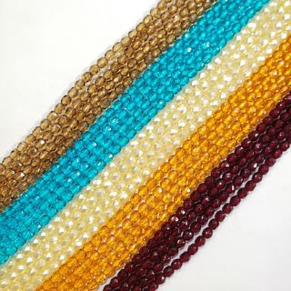 チェコビーズ　ファイアポリッシュ　4mm　230ケ×5色=1150ケ