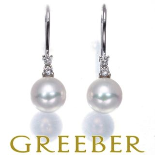 ミキモト(MIKIMOTO)のミキモト ピアス パール 真珠 7.2mm ダイヤ ダイヤモンド K18WG (ピアス)