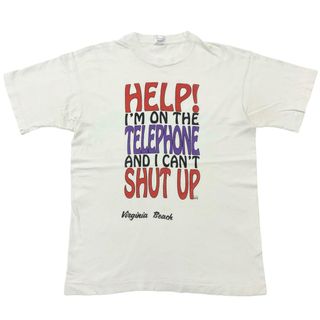 【物流センター】 中古 FRUIT OF THE LOOM | フルーツオブザルーム 半袖Ｔシャツ 1992 Help! I'm On The Telephone and I Can't Shut Up ホワイト サイズ：L 【101】(Tシャツ/カットソー(半袖/袖なし))