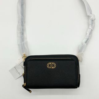 クリスチャンディオール(Christian Dior)のChristian Dior カロ ダブルポーチバッグ ショルダー ブラック(ショルダーバッグ)
