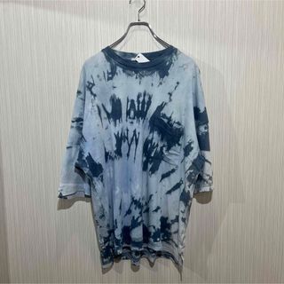 GU - 青と白のタイダイオーバーサイズTシャツ GU ビッグシルエット ストリート