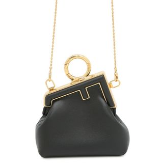 フェンディ(FENDI)のフェンディ チェーンウォレット ファースト ナノ チャーム ラムスキン 7AS051 FENDI コインケース 2wayポーチ 黒(コインケース)