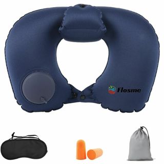 【数量限定】Flosme ネックピロー コンパクト手動プレス式 携帯枕【ヘッドレ