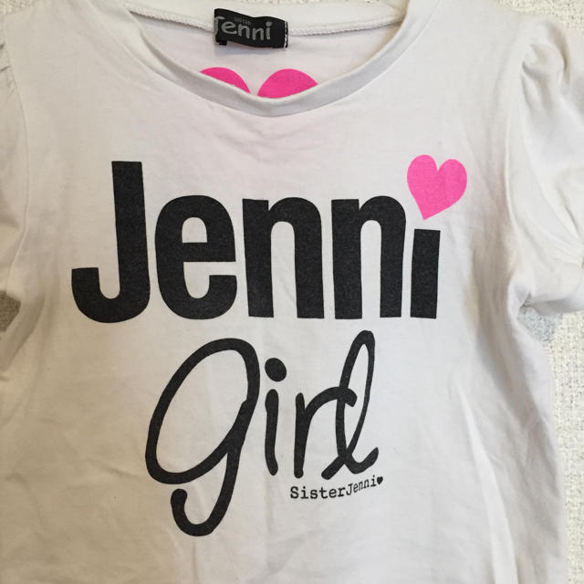 JENNI(ジェニィ)のSISTERJENNIジェニーTシャツ白ホワイトハート110120cm キッズ/ベビー/マタニティのキッズ服女の子用(90cm~)(Tシャツ/カットソー)の商品写真