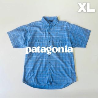 パタゴニア(patagonia)のPatagonia 80s S/Sチェックシャツ 香港製 ブルー XL(シャツ)