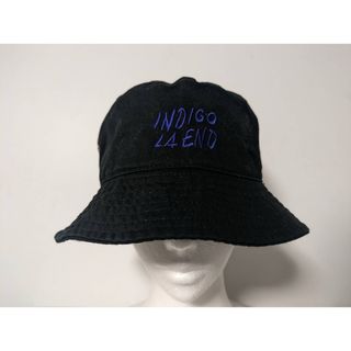 INDIGO LA END バケットハット L/XL ブラック 刺繍ロゴ入り