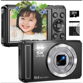 5K デジカメ 7200万画素 2.8 インチ オートフォーカス デジタルカメラ(コンパクトデジタルカメラ)