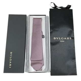 ◆未使用品◆ BVLGARI ブルガリ ネクタイ メンズ ピンク系 ショッパー箱付き ビジネス パーティー Q94811NI(ネクタイ)