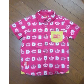 BABYDOLL　カラーポケット総柄半袖シャツ　110