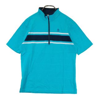 サイズ：M MUNSING WEAR マンシングウェア  ハーフジップ 半袖Tシャツ  ブルー系 [240101448422] ゴルフウェア メンズ ストスト(ウエア)
