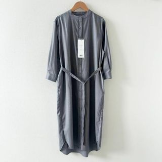 新品未使用✨SOÉJU ソージュ　バンドカラーワンピース　グレー(ロングワンピース/マキシワンピース)